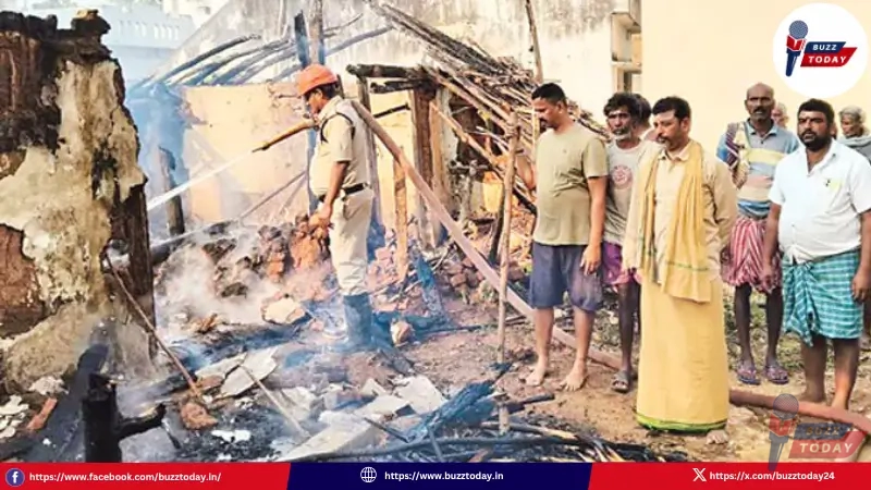 vizianagaram-fire-accident-crow-causes-house-fire